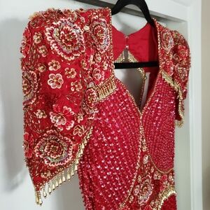 VINTAGE Silk Glamour Beaded Dress Size 8!